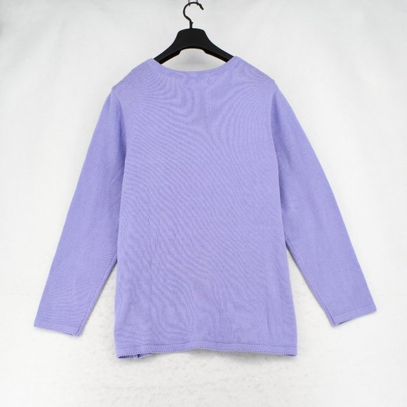Karen ScottPurple Bliss Blocked Pattern Crewneck Knit Pullover Tunic Sweater 1X - Picture 7 of 8